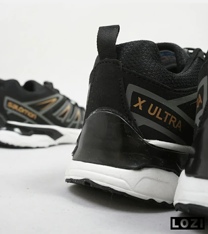کفش کتانی بزرگ پا مشکی طلایی سفید Salomon X ULTRA