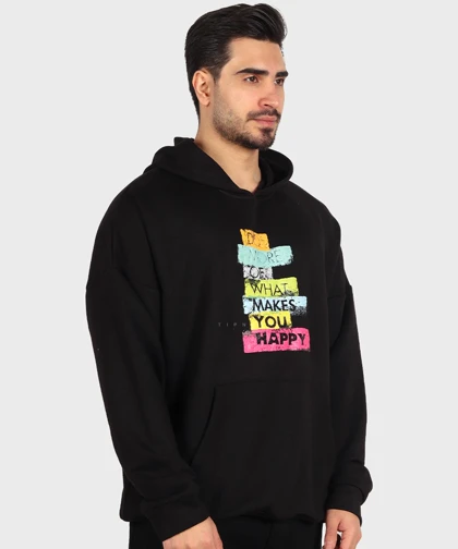 هودی مشکی طرحدار فری سایز 1458