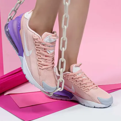 کتانی اسپرت زنانه رنگ صورتی مدل نایک ایر nike air max pulse کپسول دار