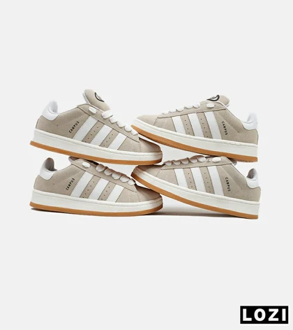 کفش کتانی مردانه و زنانه سفید کرم ADIDAS Campus مدل 5318