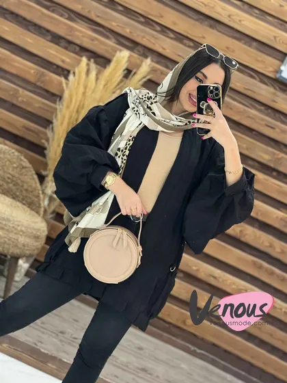 مانتو کتیبه آستین پفی