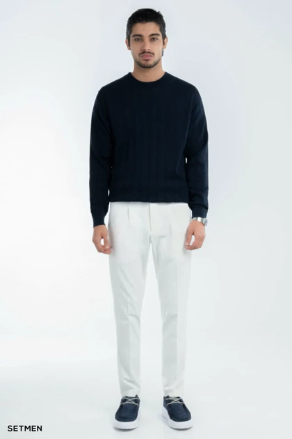 بافت مردانه یقه گرد کلاسیک