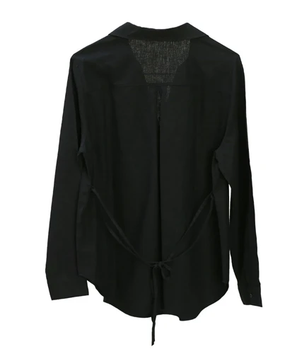 شومیز لینن مشکی بنددار H&M264