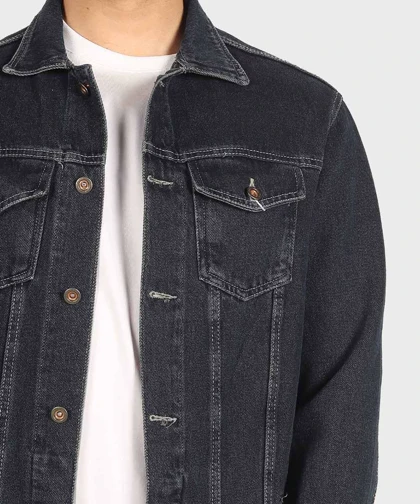 کت جین سورمه ای ساده 0202