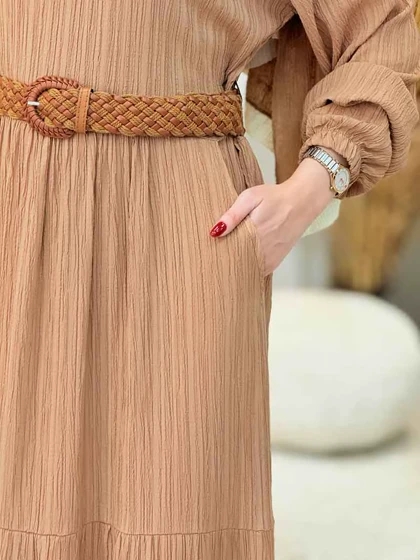 پیراهن کراش بلند چین‌دار
