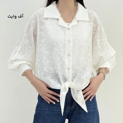 شومیز زنانه گره‌ای طرح گل | آی بولک