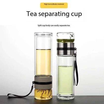 فلاسک شیشه ای دمنوش در دوحجم