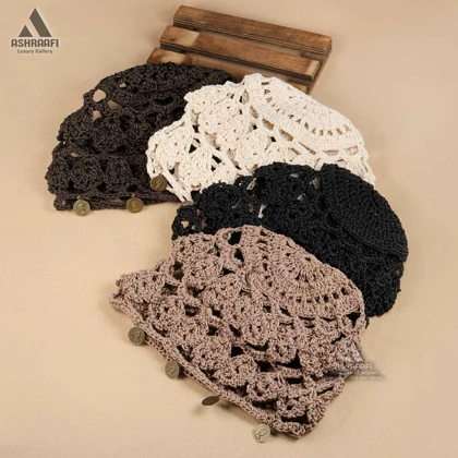 کلاه و گوشواره زنانه بافت Crochet Hat & Earrings HA198