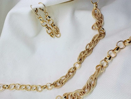 سرویس کامل برند شین مدل «بافت زرین» | طرح زنجیر حصیری با گارانتی 1 ساله