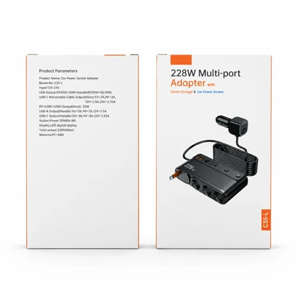 شارژر فندکی خودرو مدل Multi-Port-C35-L