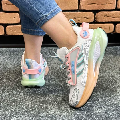 کتانی اسپرت زنانه مدل آدیداس هرموسو ADIDAS HAEMOSO رنگ سفید صورتی