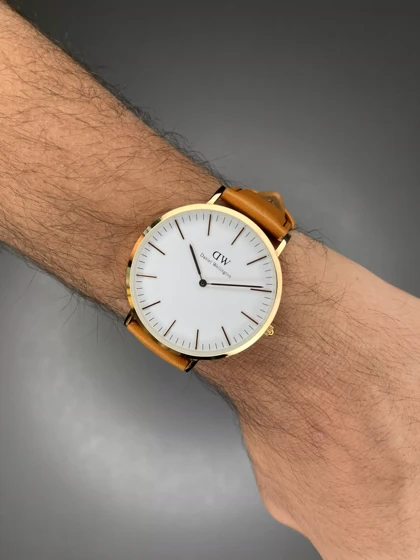 ساعت مچی دنیل ویلینگتون بند چرمی قهوه ای Daniel Wellington