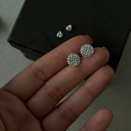 گوشواره نقره نگینی