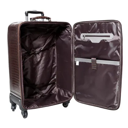 مجموعه چهار عددی چمدان طرح چرم مشکی مدل T6012