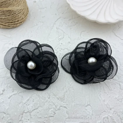 گوشواره زنانه طرح گل پارچه ای شیک و خاص ژوپینگ