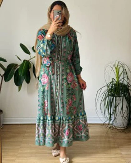 پیراهن مانتویی شماره دوزی