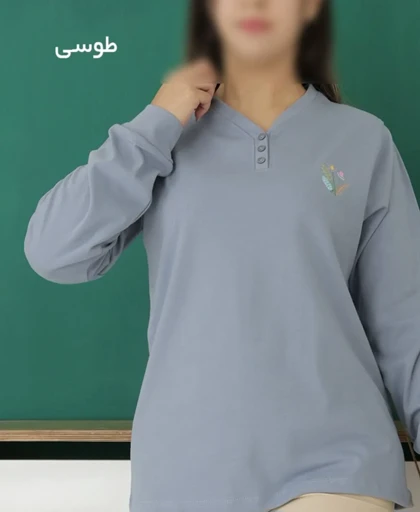 دورس یقه هفت سه دکمه گلدوزی