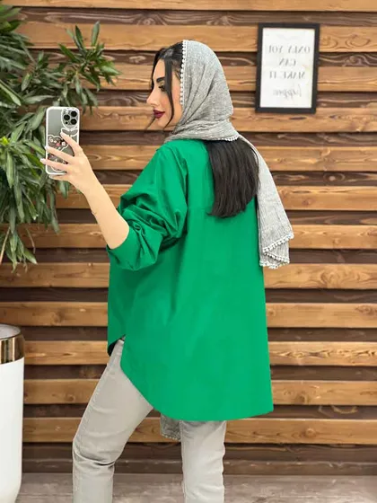 مانتو شومیزی تک جیب پایین هلال