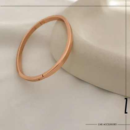 دستبند زنانه بنگل آینه‌ای فلت 4 میل