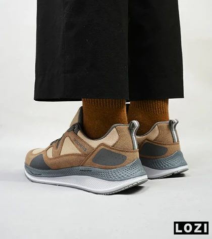 کفش کتانی طبی زنانه و مردانه قهوه ای کرم فیلی SKECHERS archfit v02 مدل 4717