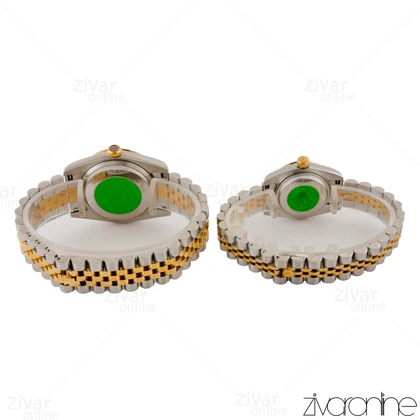 ست ساعت رولکس دیت جاست دورنگ طلایی صفحه طلایی ایندکس خطی 105242