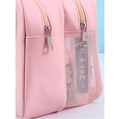 واش بگ مسافرتی مدل دو زیپ سایز بزرگ رنگ سفید