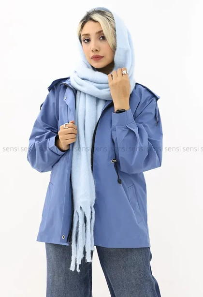 بارانی کتان tc کلاه دار کد1004944