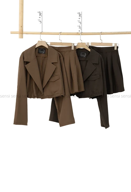 ست کراپ کت دامن کج راه کد1005530