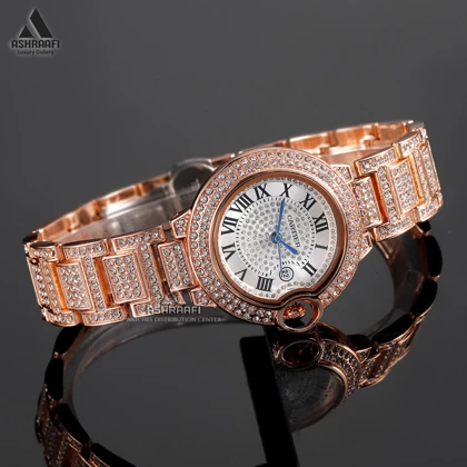 ساعت کارتیه رزگلد Cartier Ballon Bleu Full Diamond-24
