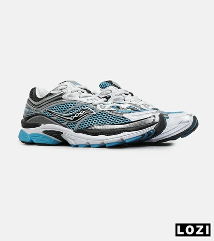 کفش کتانی مردانه و زنانه آبی طوسی Saucony pro grid omni 8 مدل 8897