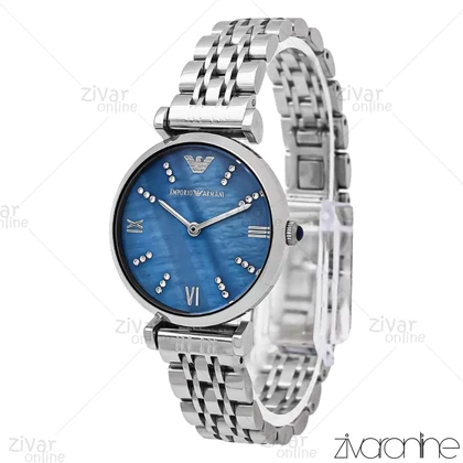 ساعت امپریو آرمانی زنانه صفحه سرمه ای ایندکس نگین‌دار 106161