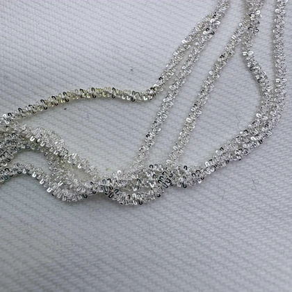 زنجیر استیل نقره‌ای مدل «خاویاری» (بافت پرانعطاف) | درخشان و اقتصادی