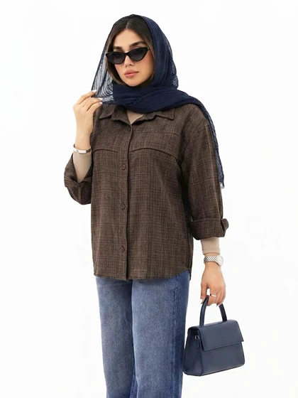 شومیز کادنزا آستین بلند طرح جیب