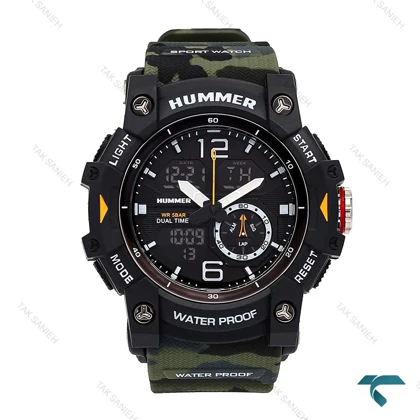 ساعت هامر مردانه 1430 دوزمانه سبز ارتشی Hummer-6516-G