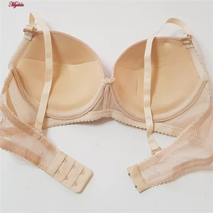 ست شورت و سوتین زنانه لنا مدل فنردار بند متحرک کاپ اسفنجی کرم کد 4961