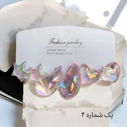 گوشواره آبنباتی دخترانه پک 3 جفتی