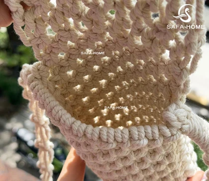 کیف مکرومه طرح خشتی 18*12