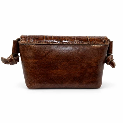 کیف دوشی سرخونه دار طرح خط میخی کد 207609