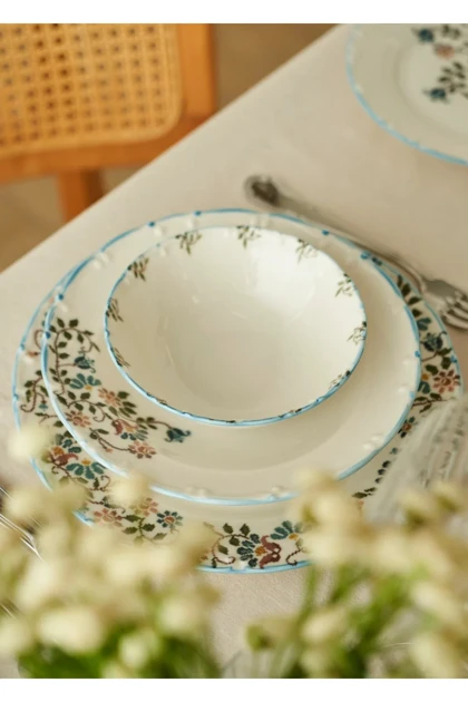 سرویس غذاخوری 6 نفره Bella Maison مدل Vintage پرسلن - آبی