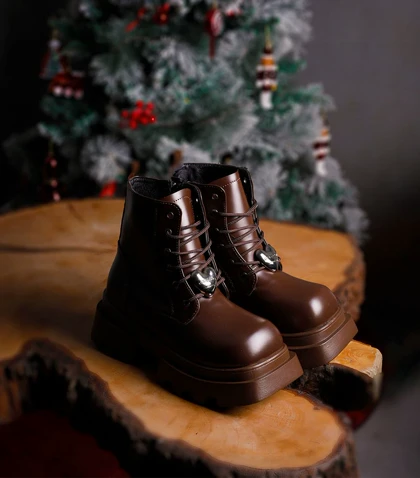 نیم بوت بنددار تک زیپ قلبی 4441 Pinki