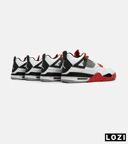 کتانی ساق‌دار بزرگ پا سفید قرمز Nike air jordan 4