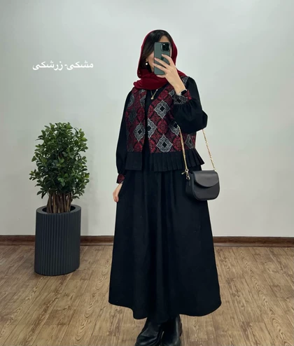 ست پیراهن مانتویی به همراه وست سوزندوزی شده 1
