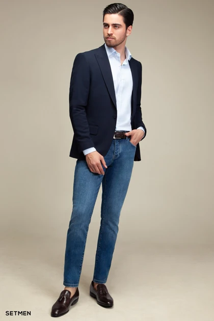 کت تک مردانه یقه بلیزر