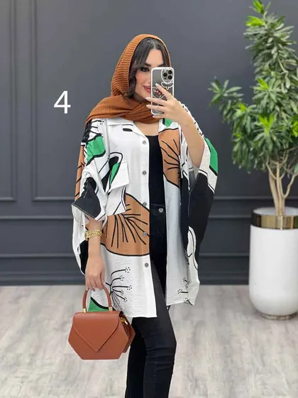 مانتو طرح دار آستین گت