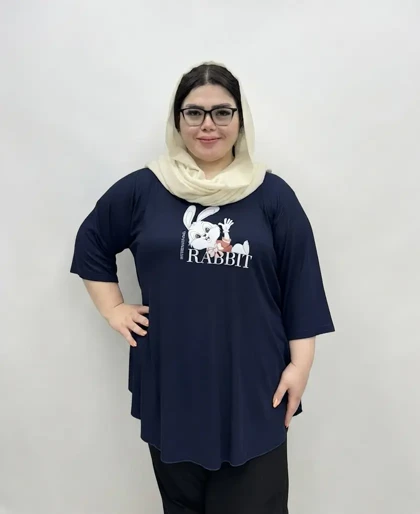 تیشرت تونیک زنانه سایز بزرگ طرح خرگوش RABBIT