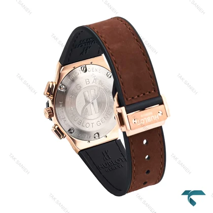 ساعت هابلوت زنانه رزگلد بند چرم قهوه ای صفحه اسکلتون Hublot-6417-L