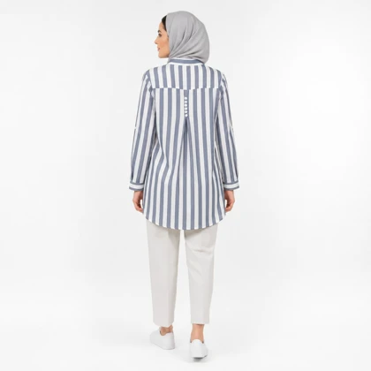 مانتو زنانه اسپرت راه راه کد 113