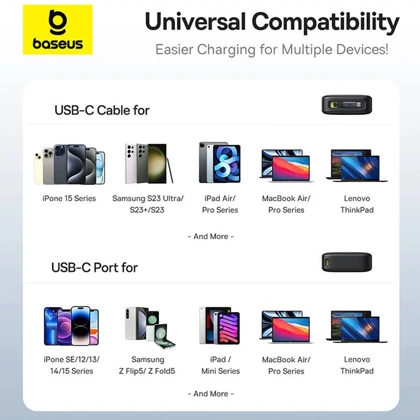 پاور بانک 20000 باسئوس Baseus اصل 65 وات مدل PPLSC01-20 با کابل