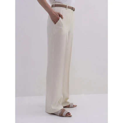 شلوار زنانه لینن کرم الیویا (Olivia) سین استایل