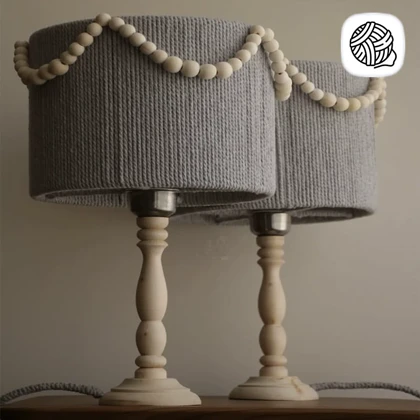 آباژور مکرومه بافی مدل آویز چوب کد 03